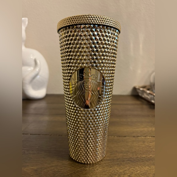 STARBUCKS Gold Studded Tumbler 2022 Fall Winter Holiday Bling 24 oz - Picture 5 of 7